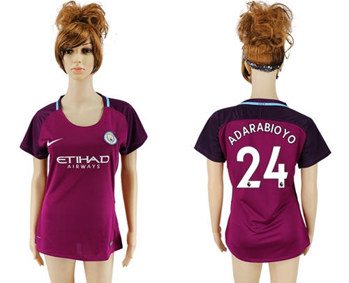Women's Manchester City #24 Adarabioyo Away Soccer Club Jersey - Click Image to Close